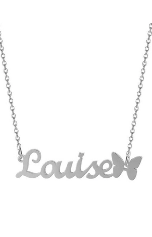 LOUISE BUTTERFLY  NAME NECKLACE