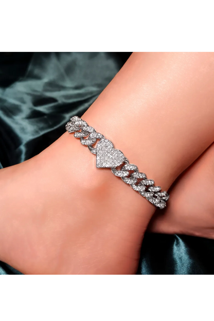 LUXURY ICED-OUT ANKLET WITH LOVE(Ready to Ship)