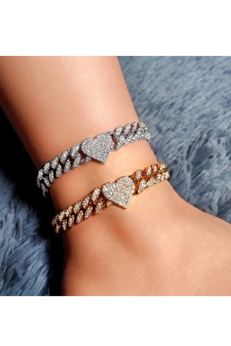 LUXURY ICED-OUT ANKLET WITH LOVE(Ready to Ship)