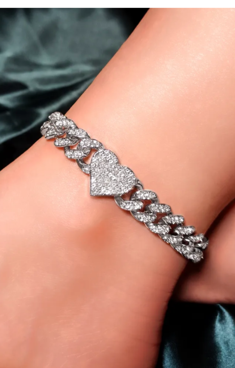 LUXURY ICED-OUT ANKLET WITH LOVE(Ready to Ship)