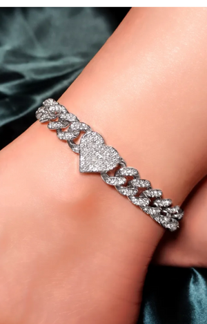 LUXURY ICED-OUT ANKLET WITH LOVE(Ready to Ship)