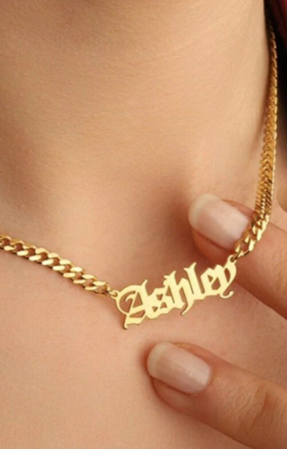 VINTAGE FONT NAME NECKLACE