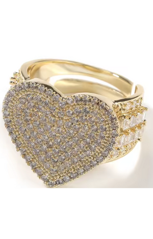 SOLANGE HEART RING(Ships the Same Day)