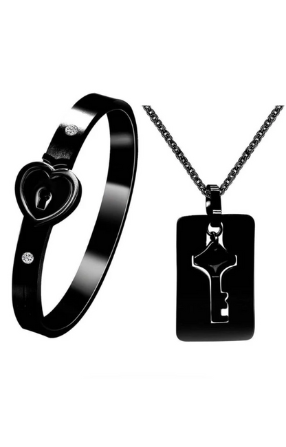 LUXIIVA® LOCK AND KEY BRACELET FOR COUPLES