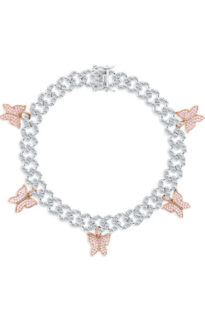 CUBAN CHAIN BUTTERFLY ANKLET(Ready to Ship)