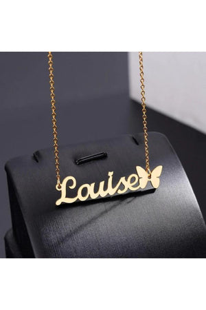 LOUISE BUTTERFLY  NAME NECKLACE