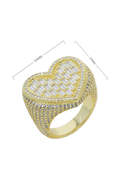 FINA  HEART CZ RING(Ready to Ship)