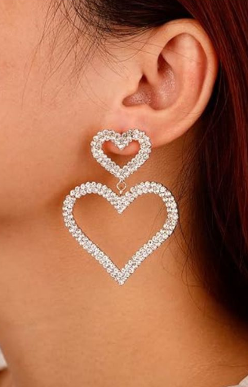 DOUBLE HEARTS EARRINGS(Ships Same Day)