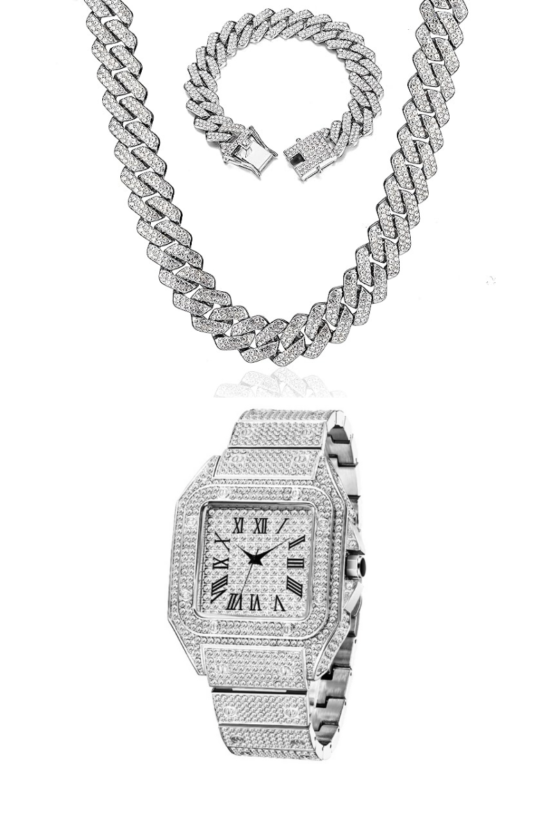 SUZANNA NECKLACE BRACELET AND WATCH STACK(Ships Same Day)