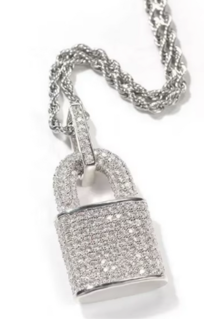 ICED OUT LOCK PENDANT(Ready to Ship)