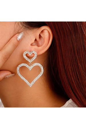 DOUBLE HEARTS EARRINGS(Ships Same Day)