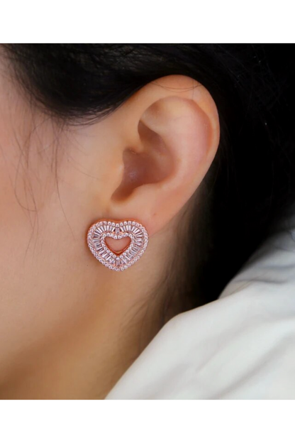 BAGUETTE HEART EARRINGS(Ready to Ship)