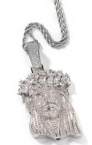 BIG JESUS NECKLACE - ICED OUT(Ships Same Day)