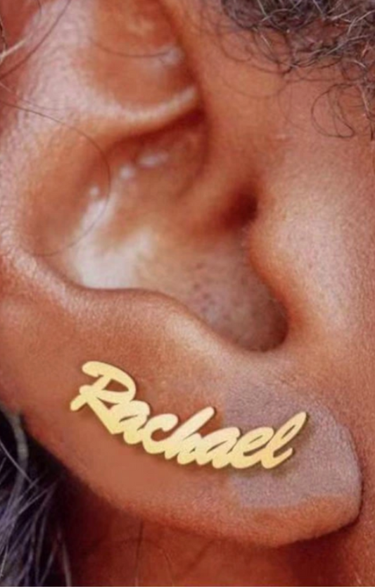 CUSTOM CURSIVE NAME  STUD EARRINGS