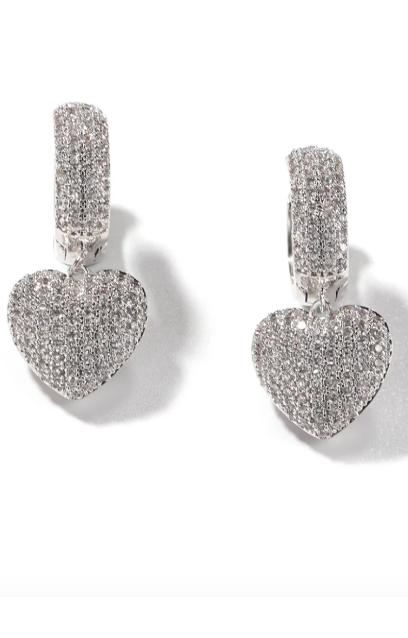 CRYSTAL HEARTS EARRINGS(Ready to Ship)