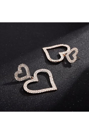 DOUBLE HEARTS EARRINGS(Ships Same Day)