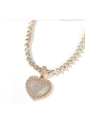 NANCY ICED  OUT HEART JEWELRY SET