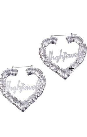 BAMBOO  HEARTS EARRINGS