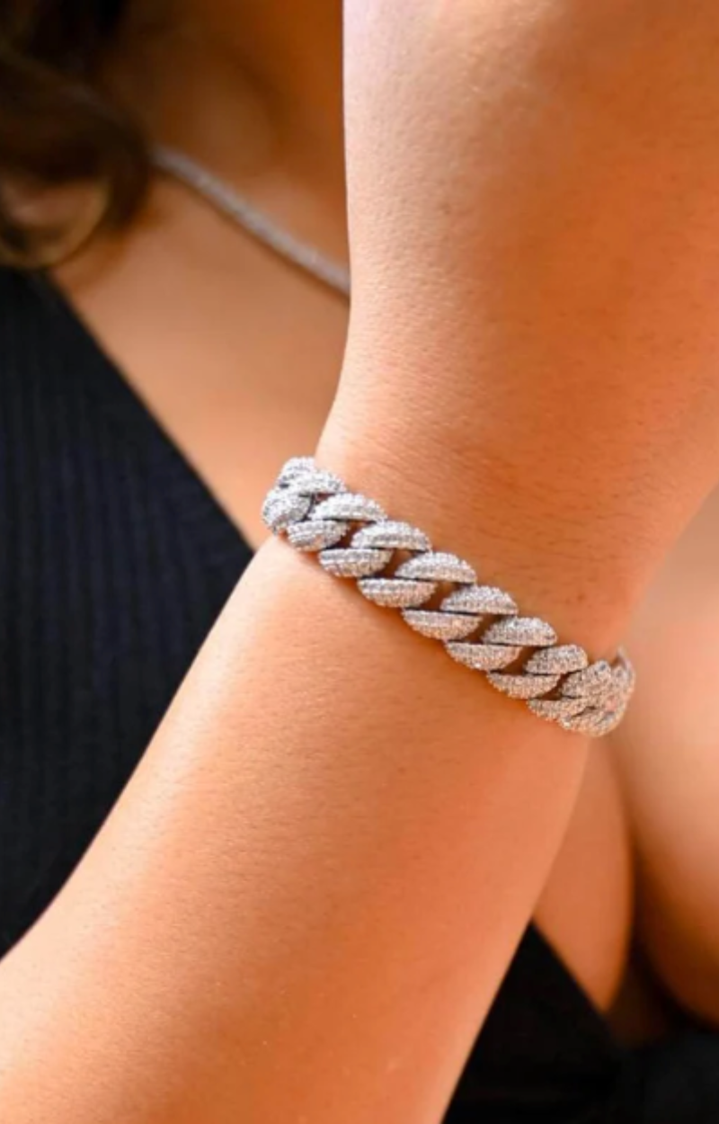 12MM WIDE SINGLE ROW CZ DIAMOND BRACELET (Ready to Ship)