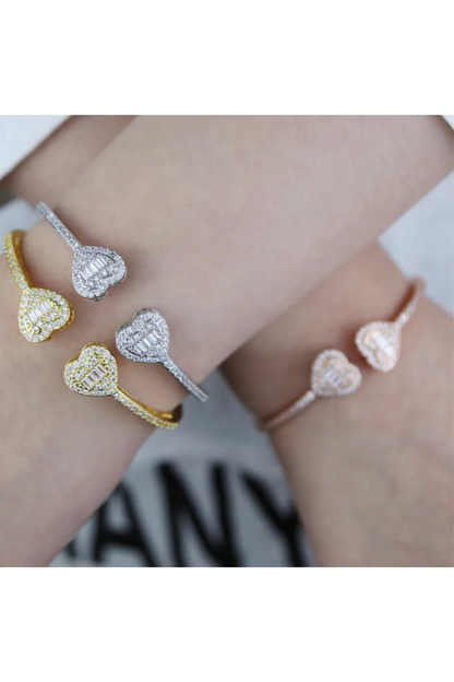 LUXIIVA® OPEN HEART BANGLE (Ready to Ship)