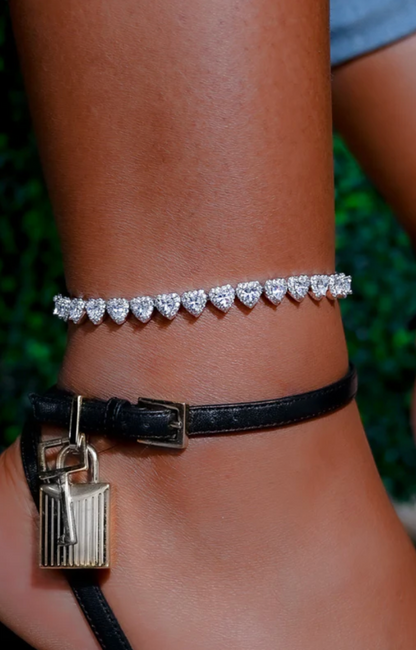 CRYSTAL HEARTS ANKLETS(Ready to Ship)