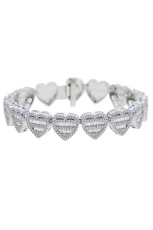 SOTTIE  ICED OUT HEART JEWELRY SET(Ships Same Day)