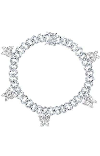 CUBAN CHAIN BUTTERFLY ANKLET(Ready to Ship)