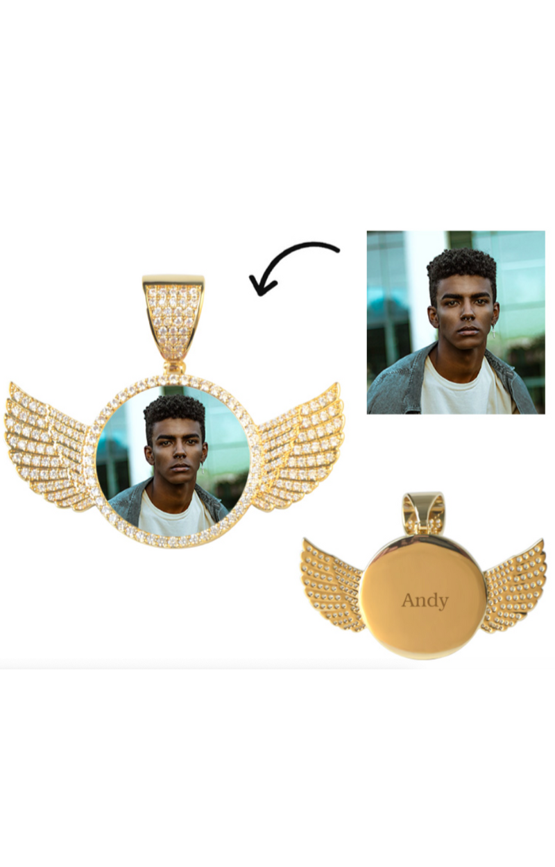 ANGEL VIRTUE-WINGS CUSTOM PHOTO NECKLACE