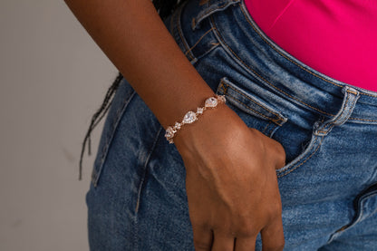 LUXIIVA®  GLAMOUR HALO TEARDROP CZ BRACELET (Ready to Ship)