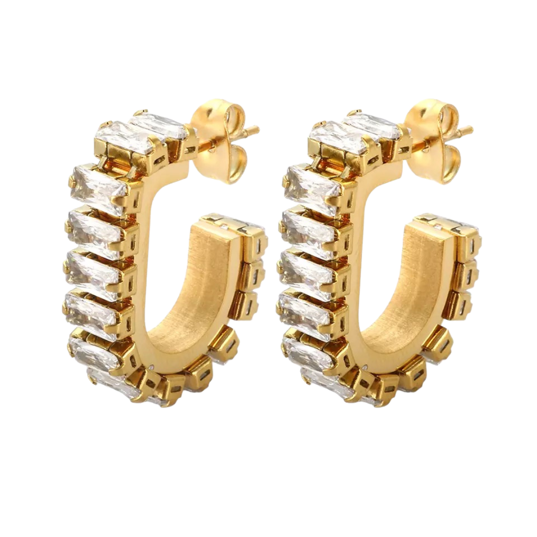 LUXIIVA® ROBYN OVAL DROP EARRINGS (Ready to Ship)