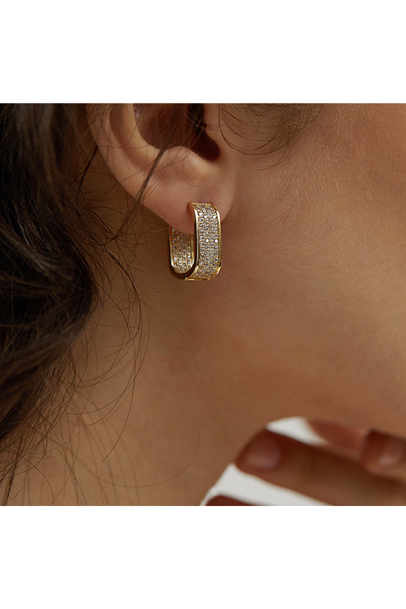 LUXIIVA® TAMMY CZ HOOP EARRINGS(Ready to Ship)