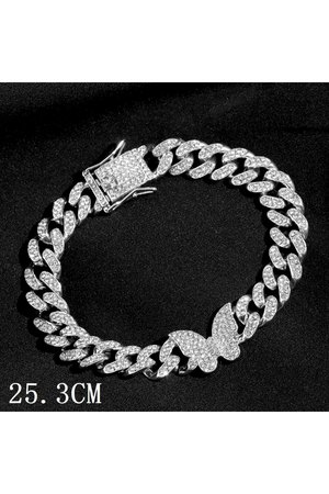 LUXURY ICED-OUT ANKLET WITH BUTTERFLY
