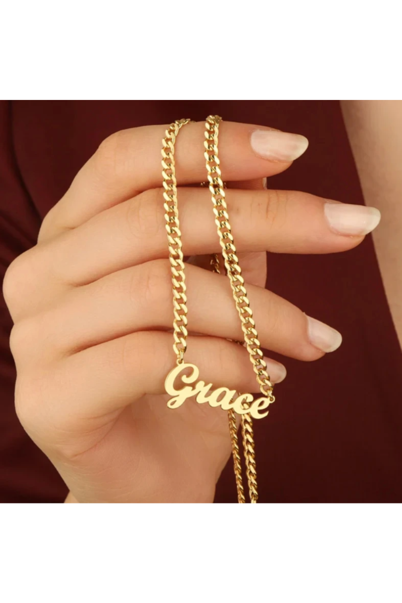 VINTAGE FONT NAME NECKLACE