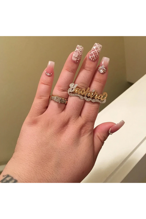 CUSTOM TWO FINGER - DOUBLE TONE NAME RING