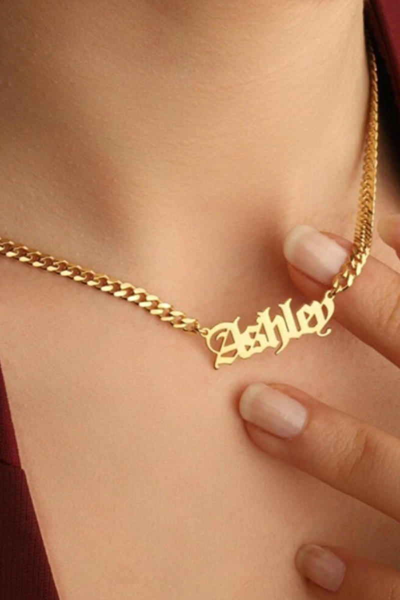 VINTAGE FONT NAME NECKLACE