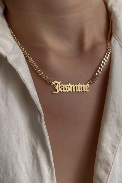 VINTAGE FONT NAME NECKLACE