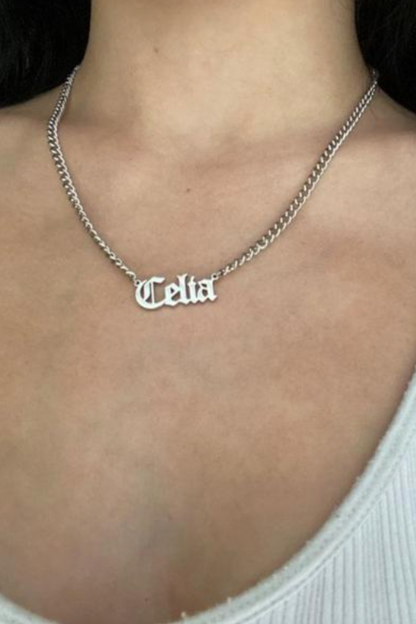 VINTAGE FONT NAME NECKLACE