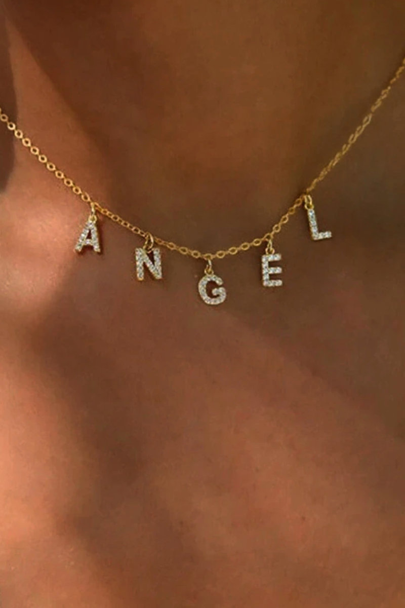 CUSTOM NAME NECKLACE WITH STONE LETTERS
